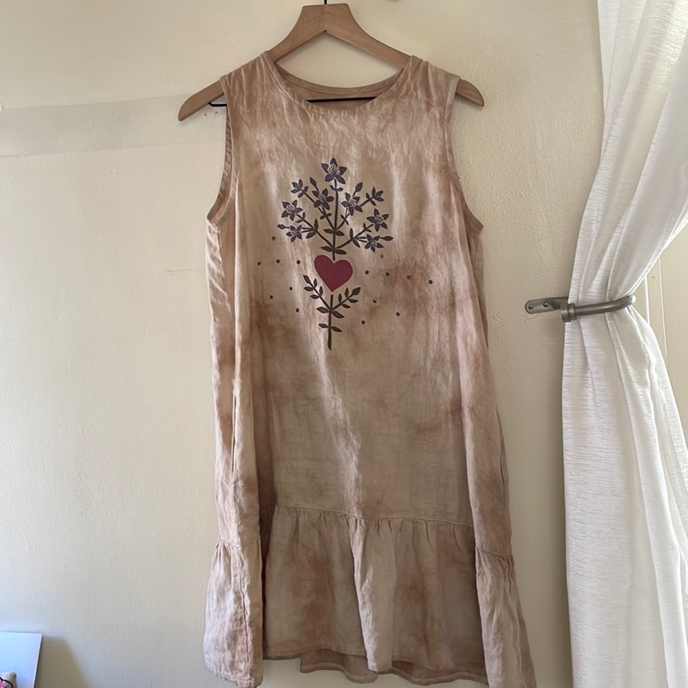 Sister Nettle Handmade linen plant dyed dress!